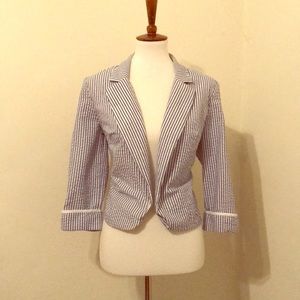 Blue and Cream Seersucker Blazer!